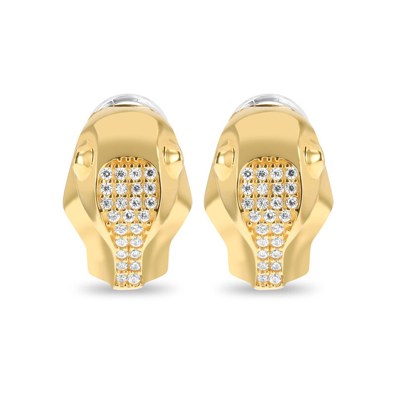 Aretes De Pantera De Oro Amarillo 14K Con Zirco... image number null
