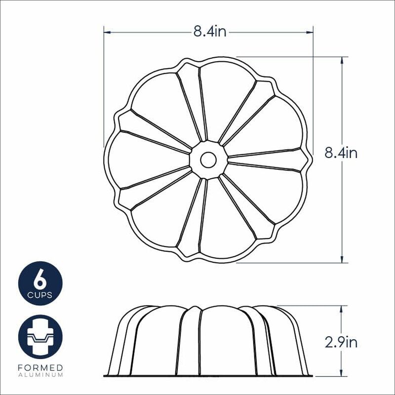 Juego de 4 Moldes Bundt Nordic Ware de 6 Tazas,... image number null