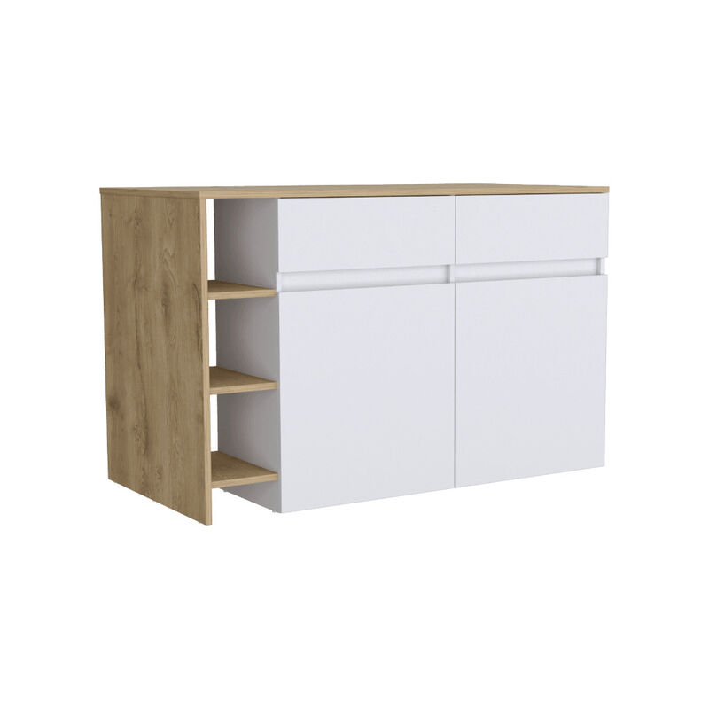 Barra De Cocina Polux Blanco Y Beige Virtual Mu... image number null
