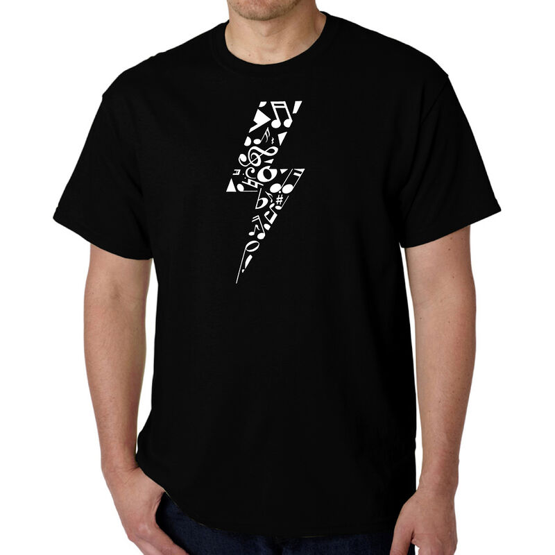 Camiseta Word Art Para Hombre - Rayo - Negro image number null