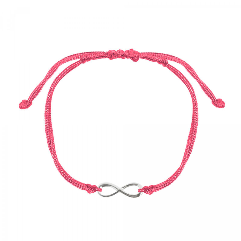 Pulsera infinito de plata con hilo rosa image number null