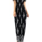 Vestido Maxi Casual Mujer Largo C&oacute;modo VES-1024 Negro Estilo Boho