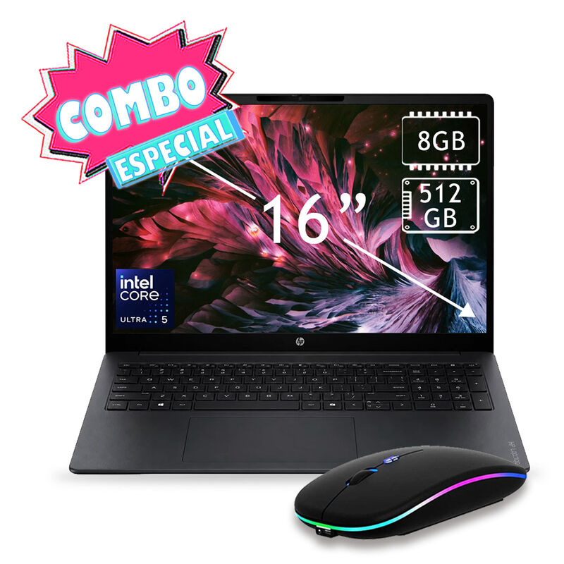 Combo Laptop Hp Omnibook 16" Core Ultra 5 512gb... image number null