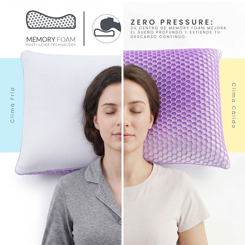 Almohada Memory Foam Ergon&oacute;mica Japandi Dual Te... image number null