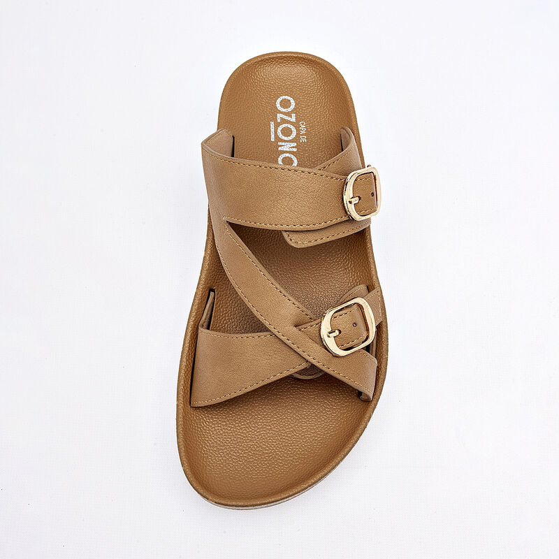 Capa De Ozono sandalia piso para mujer camel co... image number null