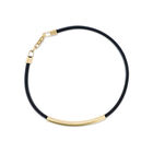 Pulsera De Caucho Con Tubo De Oro 14K