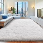 Alfombra Aafkk 203x254 Cm Blanca De Felpa Suave