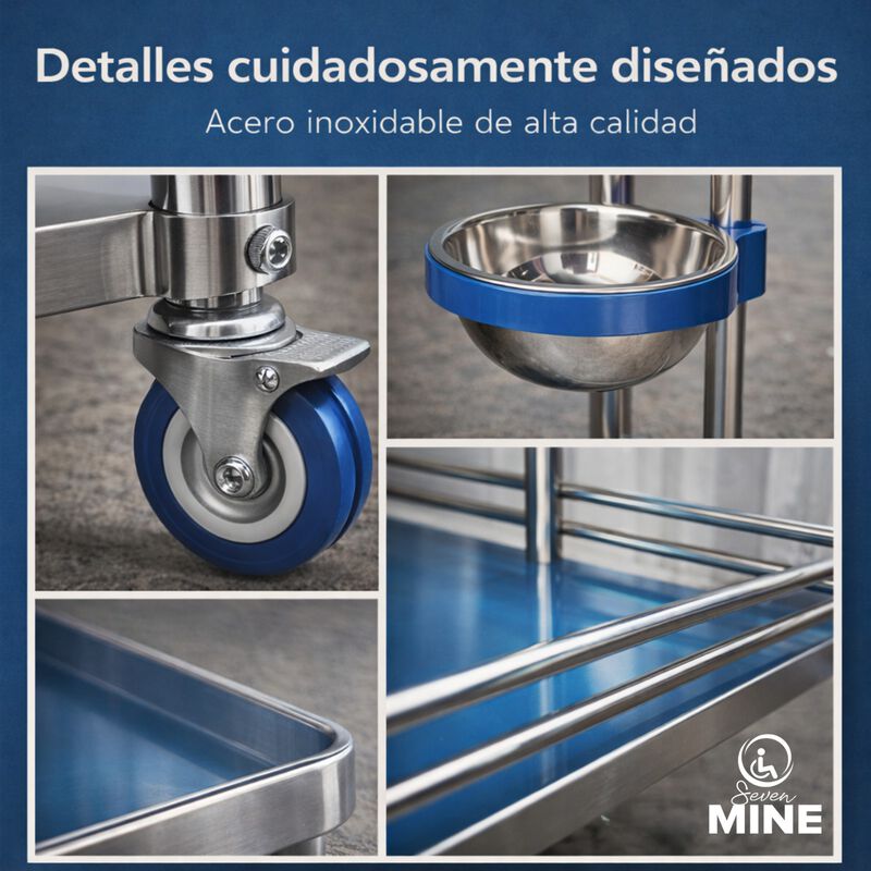 Mesa Pasteur Acero Inoxidable Con Taz&oacute;n Lateral... image number null