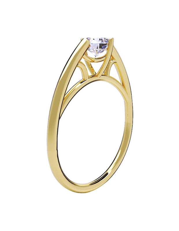 Anillo de Compromiso en Oro de 14K con Circonia... image number null