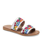 Mora Tierra sandalia artesanal piel para mujer blanco multicolor cod 140451-E