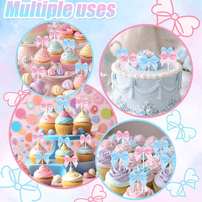 Adorno Para Cupcakes Meorlusy 30 Piezas Lazos R... image number null