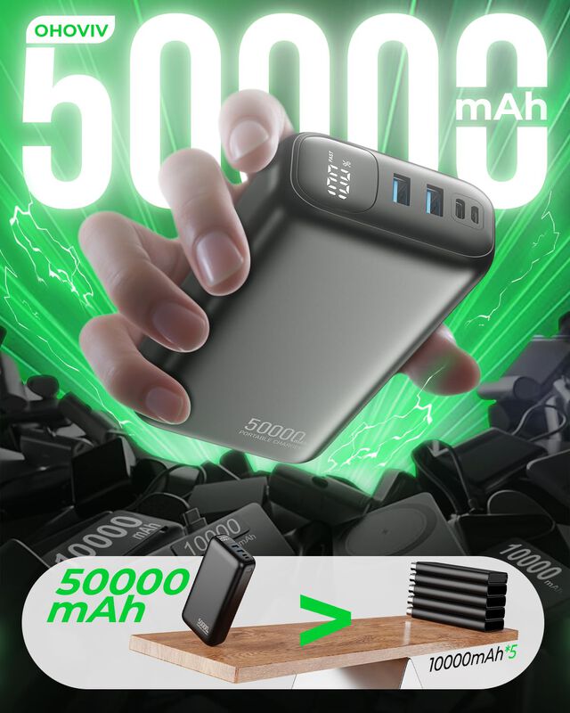 Power Bank Ohoviv 50000mah 22.5w Carga R&aacute;pida U... image number null