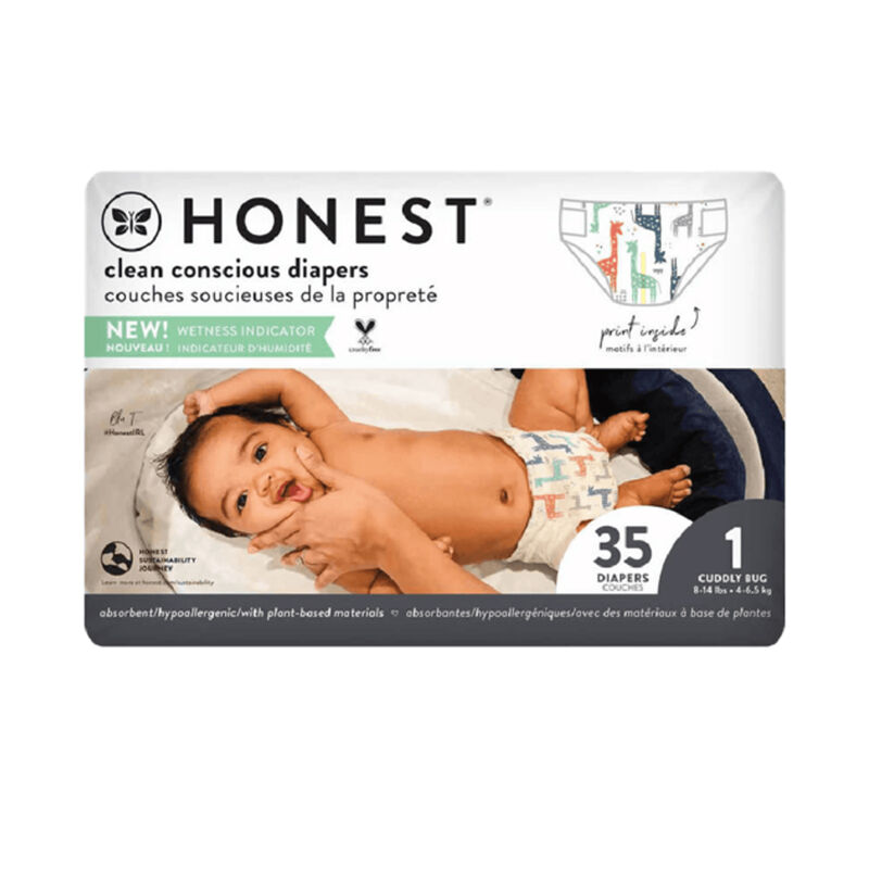 Pañales Honest Talla 1 Jirafas Multicolores 35 ... image number null