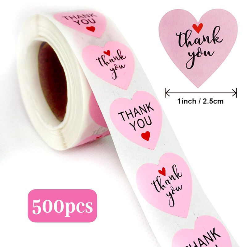 Pegatinas de gracias Benjiuun 25 mm rosa - pack... image number null
