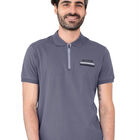 Playera Caballero Premium Cuello Con Cierre Gris Roosevelt C376