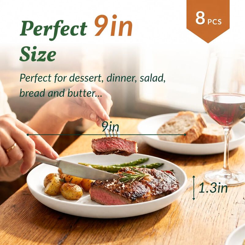 Platos Homienly 8 Unidades, 23 cm, Paja de Trig... image number null