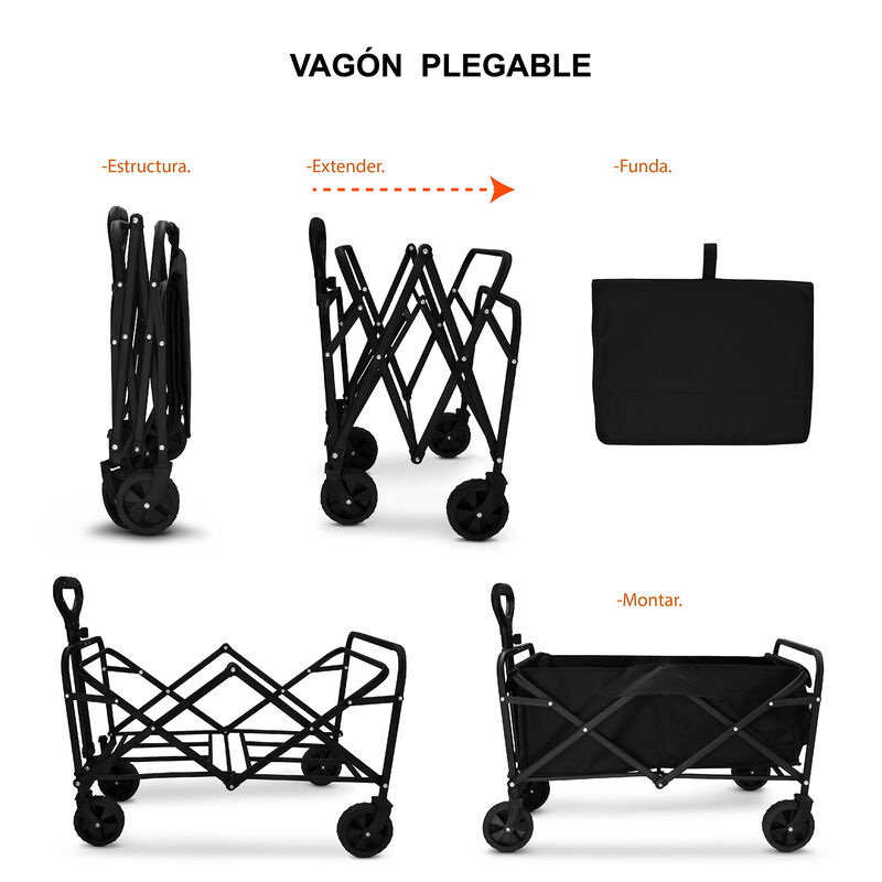 Carrito De Compras Vagón Plegable Multiusos De ... image number null