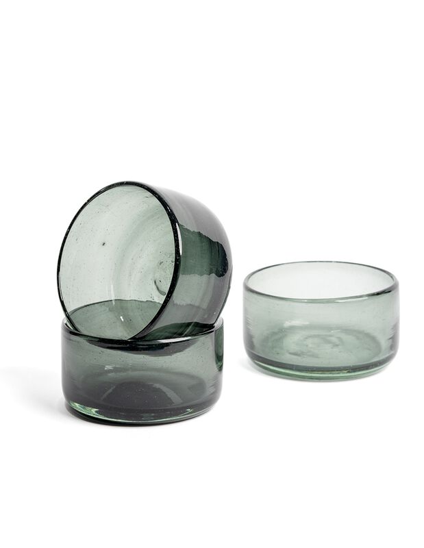 Botanero  Set de 3 Bowls de Vidrio Soplado Humo... image number null