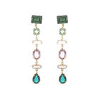 Aretes De Plata Dorada 925 Con Zirconias De Colores