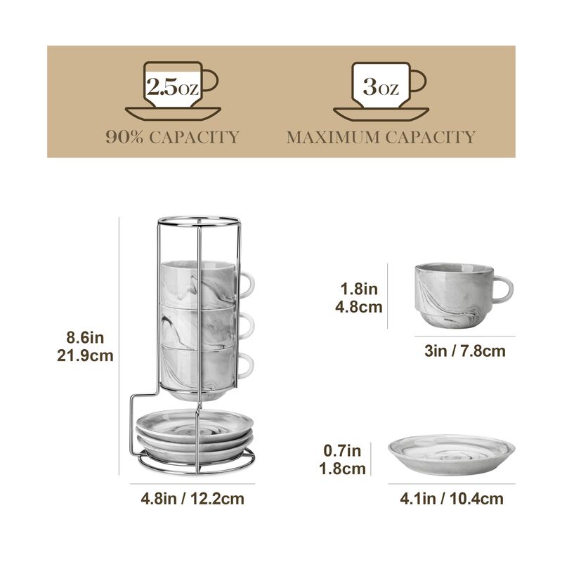Tazas De Espresso Malacasa 70 ml Juego De 4 Col... image number null