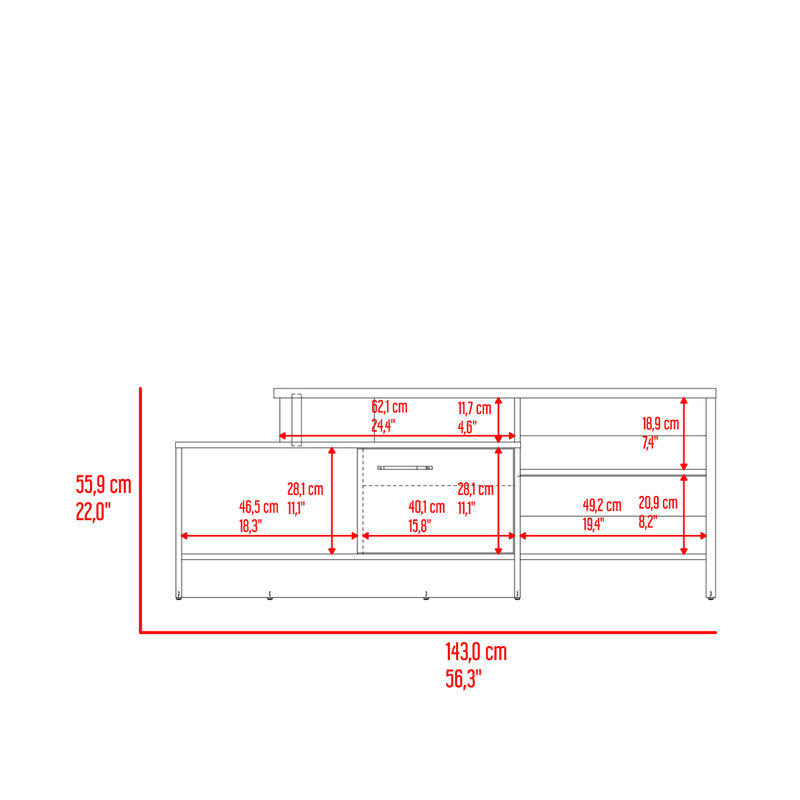 Mesa Para Tv Eva Con Capacidad Para Tv De 49'' ... image number null