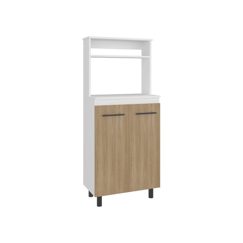 Mueble Microondas Sedona Fresno Y Blanco Virtua... image number null