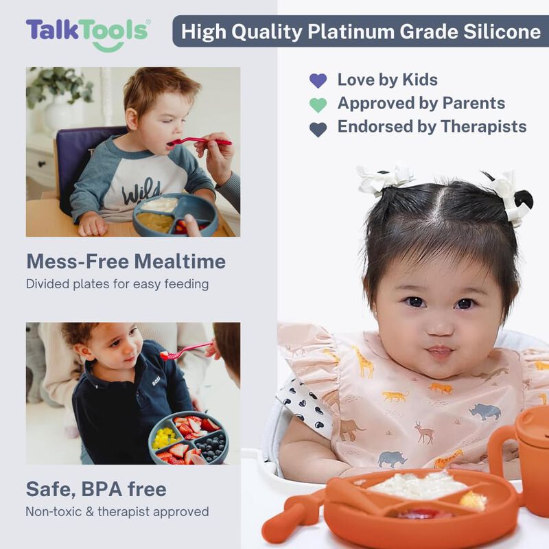 Plato Para Beb&eacute; Talktools De Silicona Con Succi... image number null