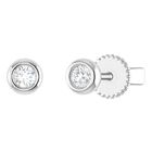 Broqueles De Oro Blanco 14k Con 16pts De Diamante