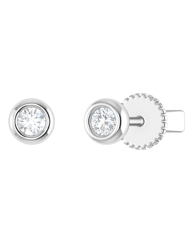 Broqueles De Oro Blanco 14k Con 16pts De Diaman... image number null