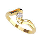 Anillo de Compromiso en Oro Amarillo 14K con Circonia -  Talla:9.5/ FJ771-14Y-CZ-95