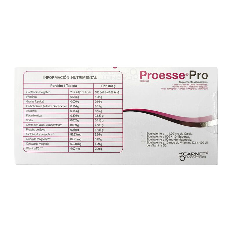 Suplemento Alimenticio Proesse Pro 30 Tabletas image number null