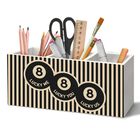 Porta Bol&iacute;grafos De Madera Caddy Yjeslw De 20 cm Con 3 Compartimentos
