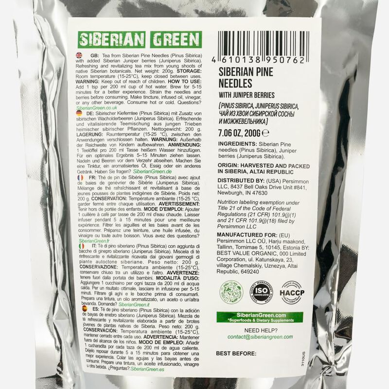 T&eacute; Siberian Green 200 g De Agujas De Pino Y Bay... image number null