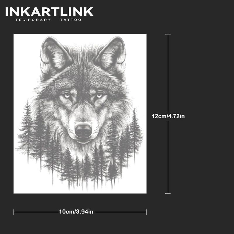 Tatuaje Temporal Inkartlink Lobo - 2 L&aacute;minas image number null