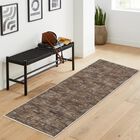 Alfombra De Corredor Lavable Rugsreal 152 cm Con Dise&ntilde;o Abstracto Marr&oacute;n