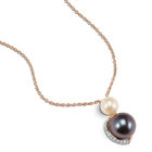 Gargantilla Oro Rosa 14k Con 4 Pts Diamante Y Perla Asp-784-g
