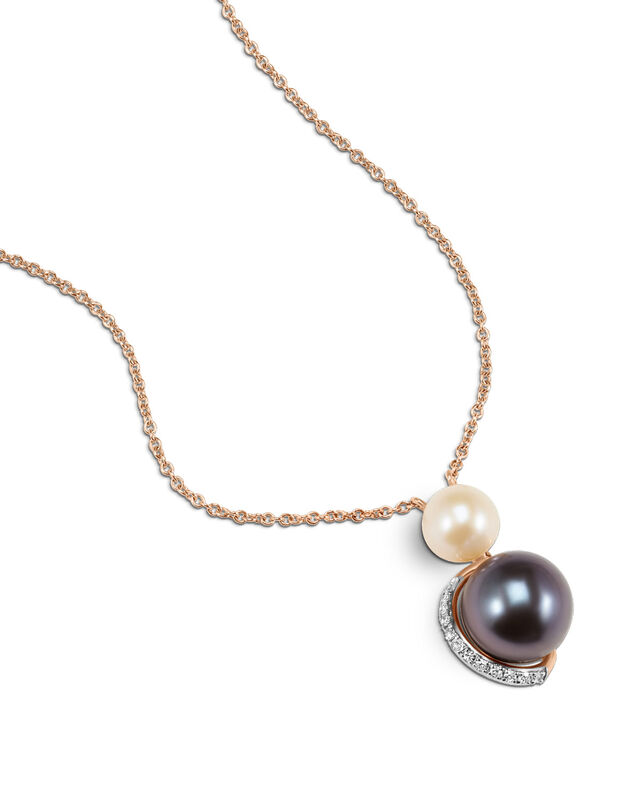 Gargantilla Oro Rosa 14k Con 4 Pts Diamante Y P... image number null