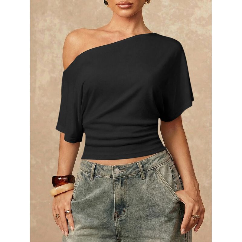 Top Corto Milumia con Hombro Descubierto y Mang... image number null