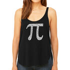 Tank Top Holgado Word Art Para Mujer - Los Primeros 100 D&iacute;gitos de Pi- Negro