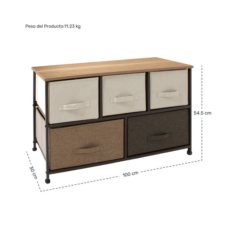 Mueble Organizador Comoda Metal 5 Cajoneras Tel... image number null