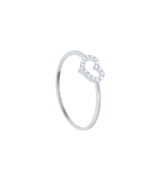 Anillo De Oro Blanco 14k Con Zirconias - Kr0073... image number null