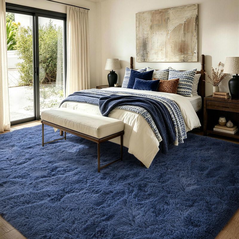 Alfombra Finrèc Home 274x366 Cm Azul Oscuro Pe... image number null
