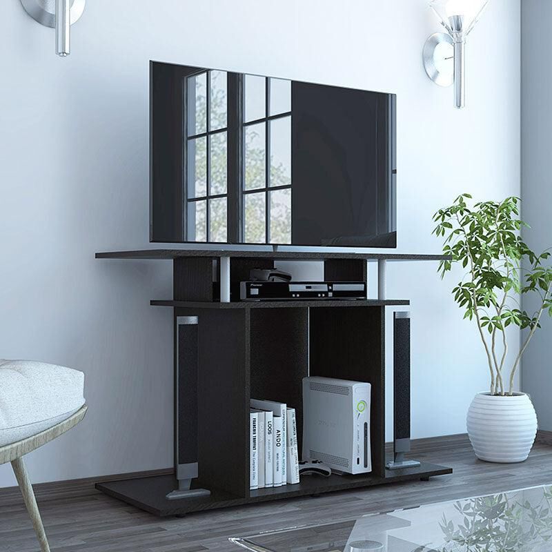 Mesa Tv Invy Wengue y Negro Virtual Muebles image number null