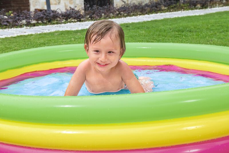 Alberca Inflable Redonda 3 Anillos Verde Amaril... image number null