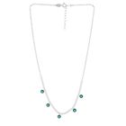 Gargantilla De Plata Con Zirconias Y  Piedras Verdes