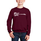 Sudadera De Cuello Redondo Word Art Para Ni&ntilde;o - Rock Guitar - Granate
