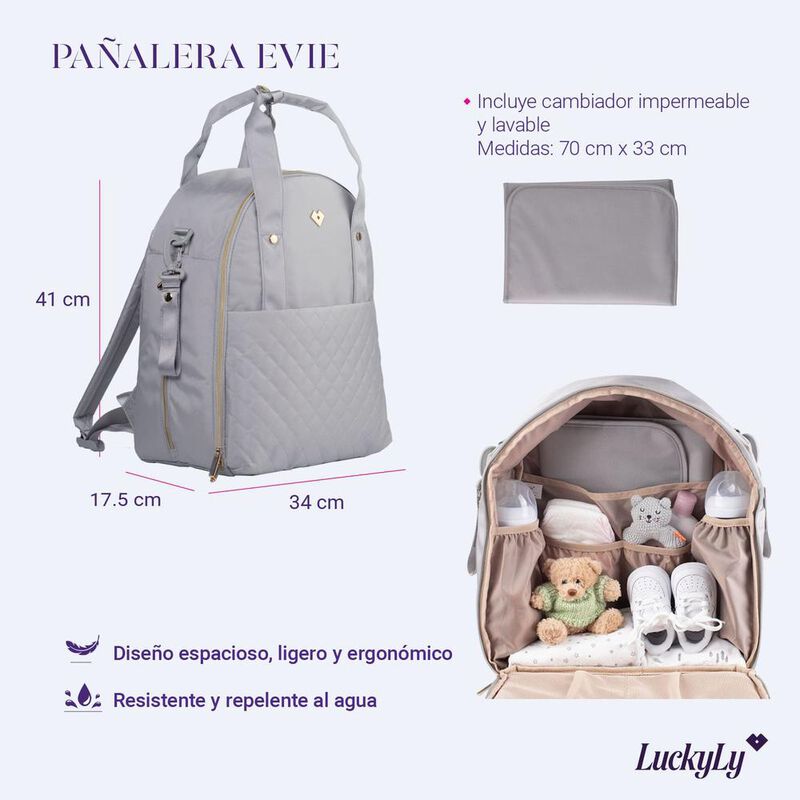 Pañalera Mochila Moderna, Gran Capacidad + Camb... image number null