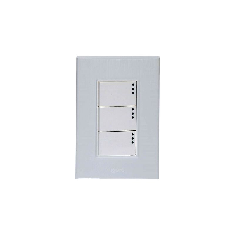 10 Pack Placa de 3 M&oacute;dulos 3 Apagadores de 1 M&oacute;... image number null