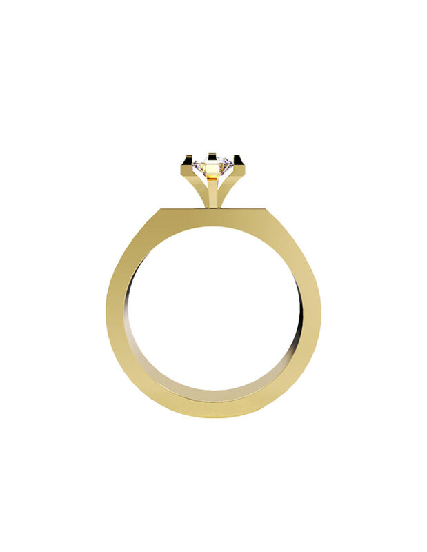 Anillo de Compromiso de 14K con Diamante de Lab... image number null