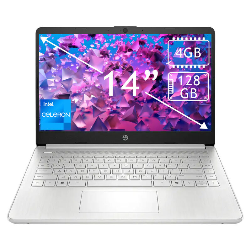 Laptop Hp 14" Celeron 128Gb 4Gb Ram Plata 14-dq... image number null